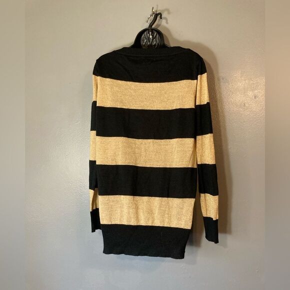 Art & Soul black and gold striped lightweight sweater - Picture 5 of 5